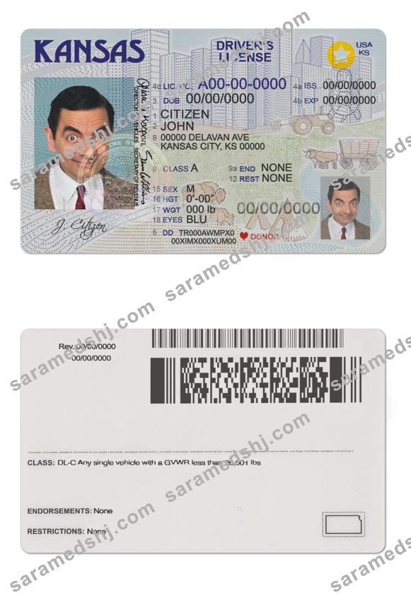 USA Kansas driving license
